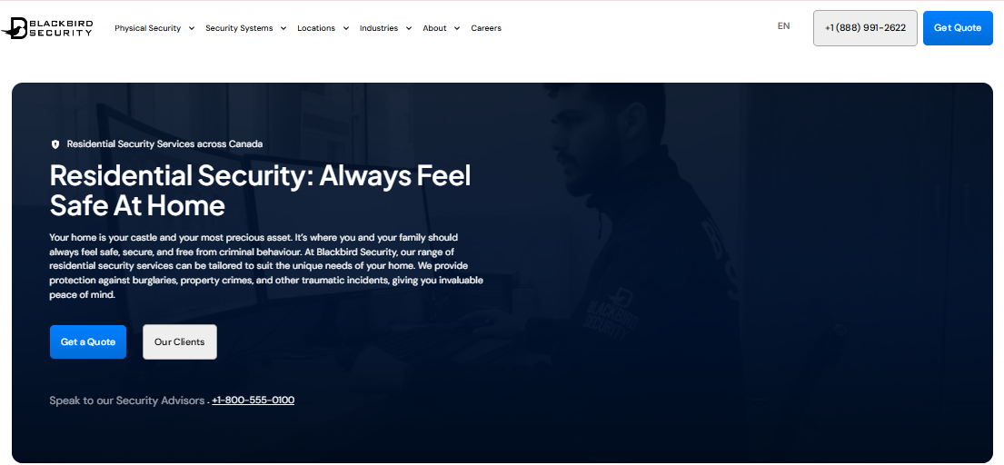 Blackbird Security guard services for condos and residential properties in Vancouver.