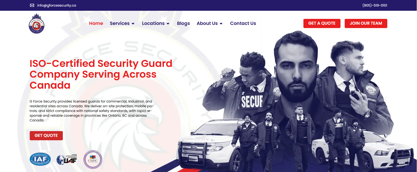 G Force Security business security services and free quote in Vancouver.