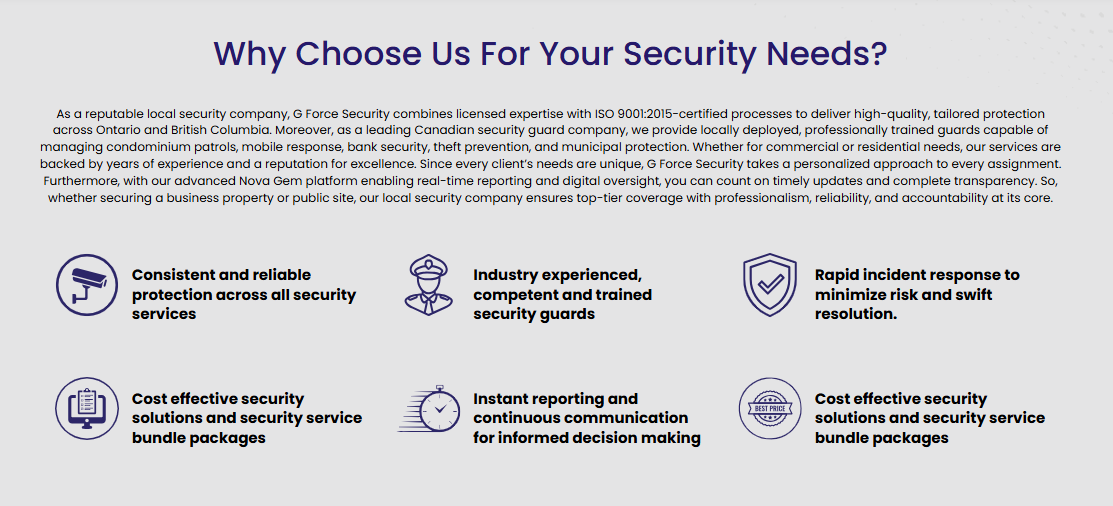 G Force Security construction site protection services.