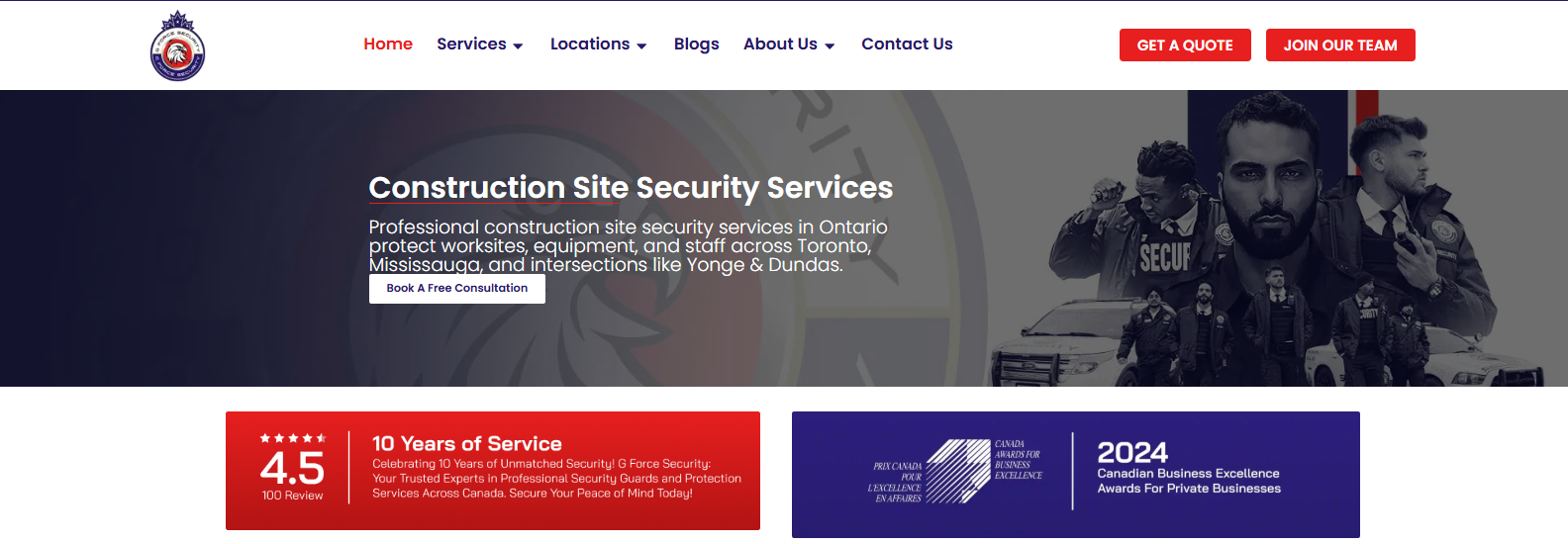 G Force Security construction site security services in Vancouver.