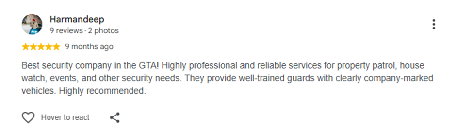 Customer testimonial about G Force Security.