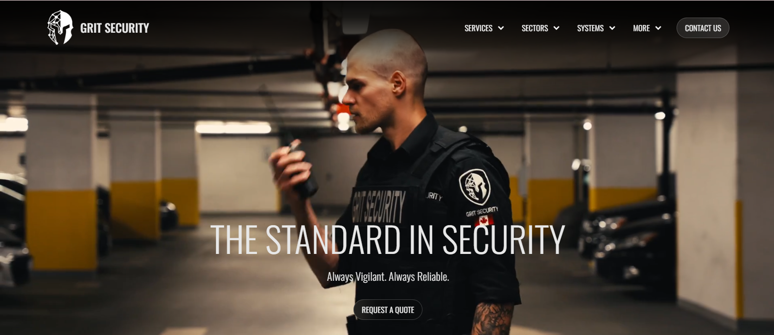 Grit Security providing security personnel and site-specific protection.