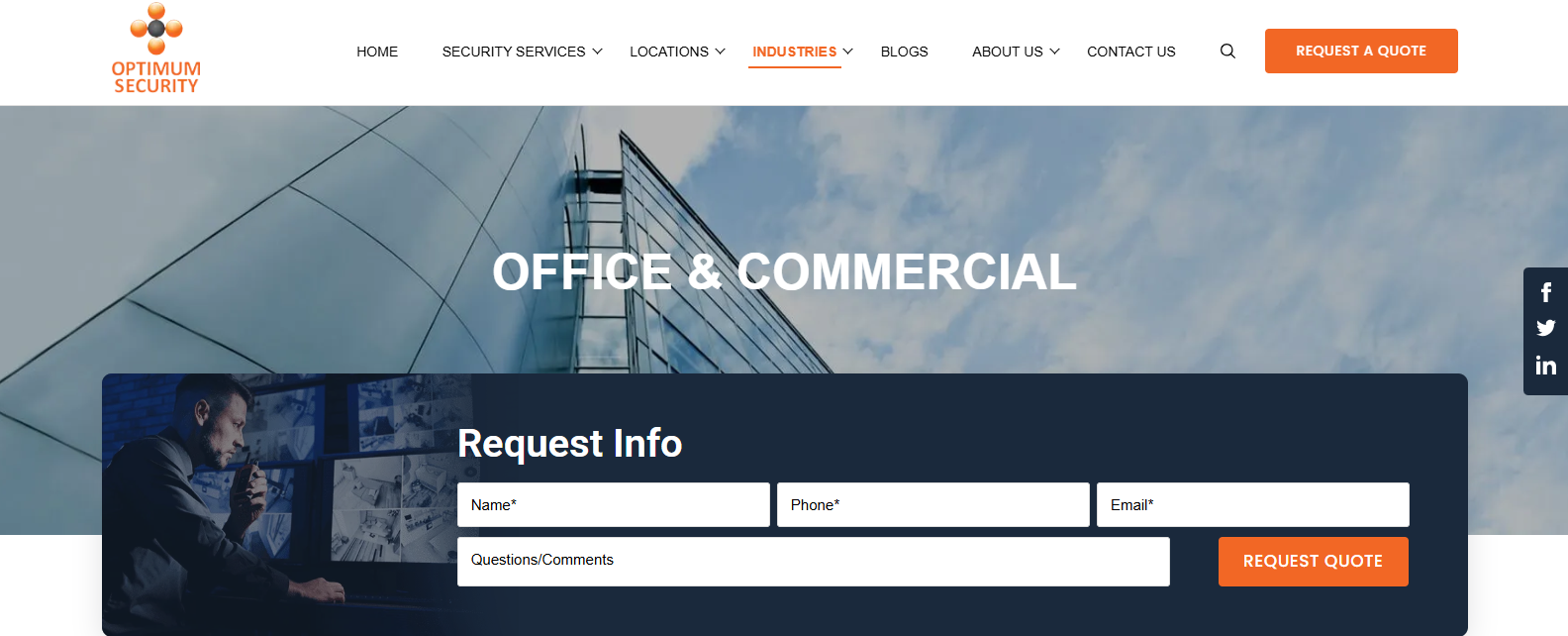 Optimum Security commercial security services in Vancouver.