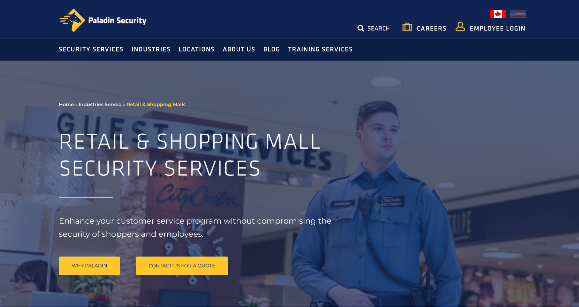 Paladin Security retail guard and loss prevention services in Vancouver.