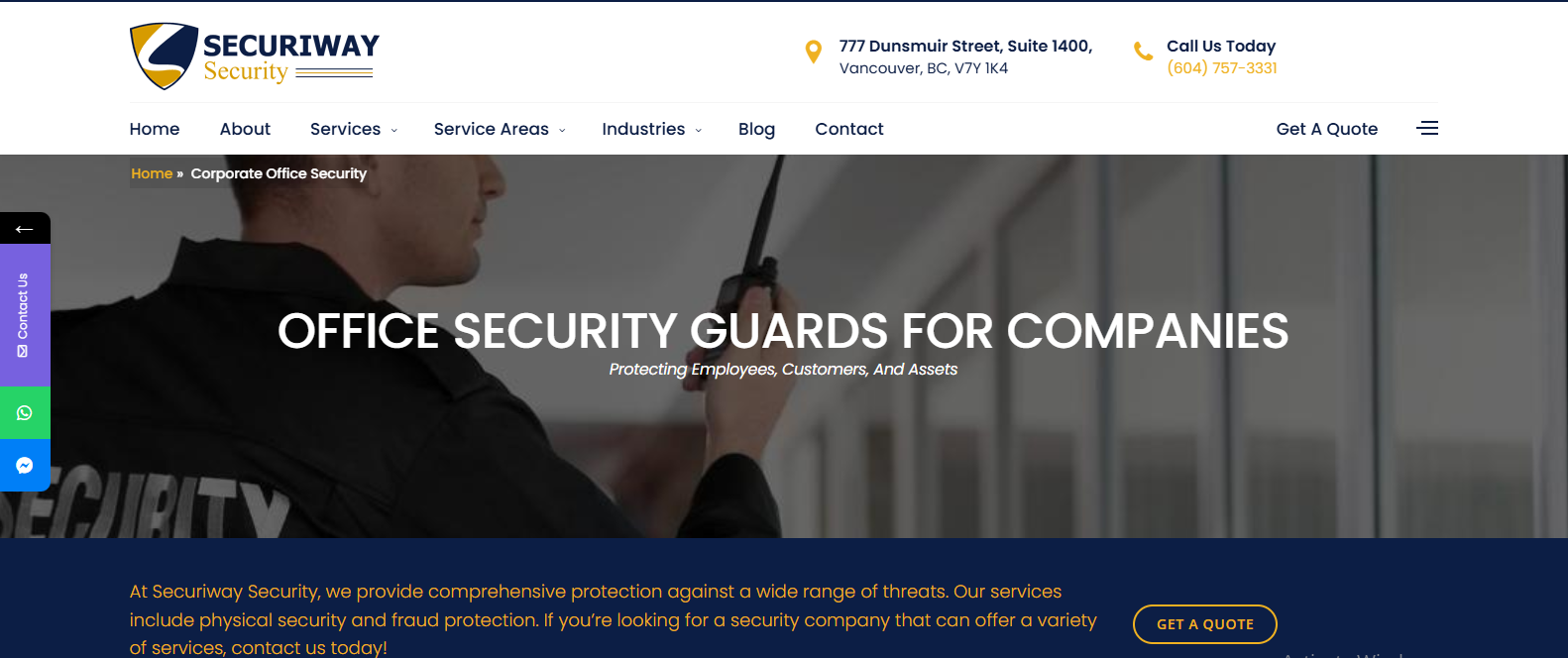 Securiway Security commercial security services in Vancouver.
